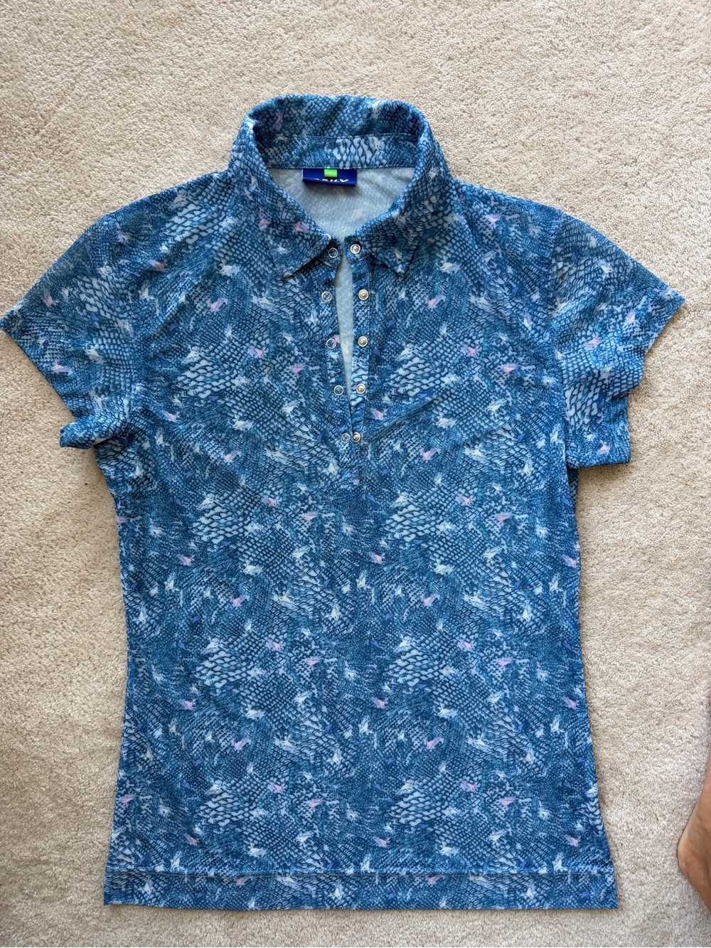 Daily Sports Blue Patterned Polo Shirt